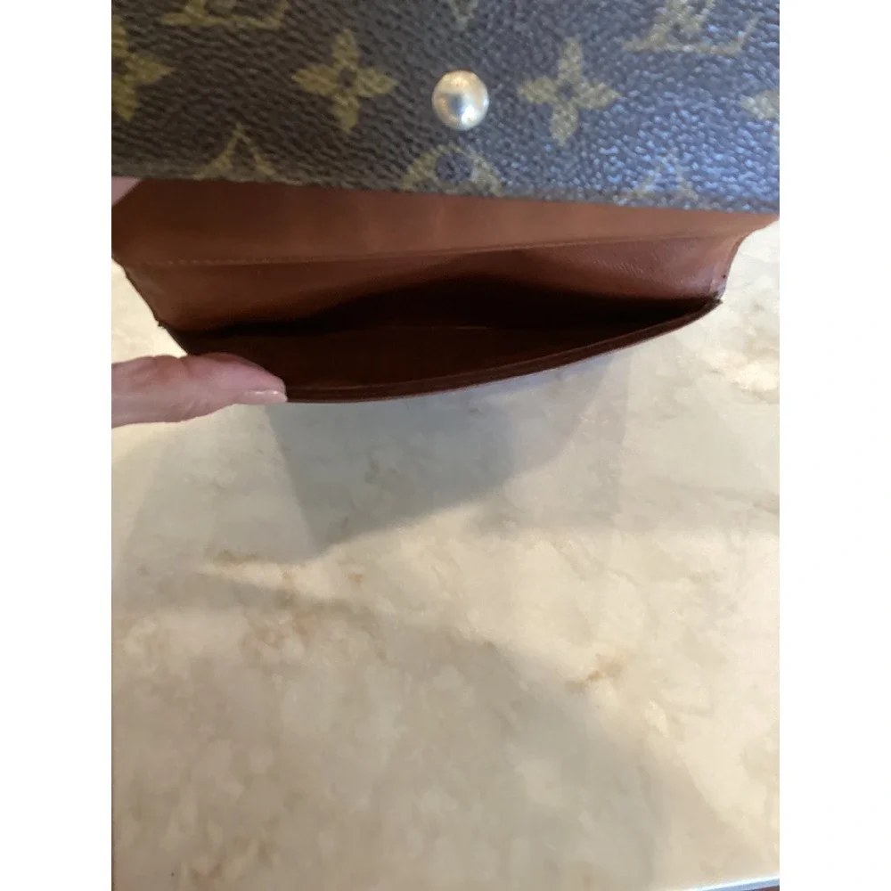 Louis Vuitton‎ Monogram Wallet Snap Closure Card Holder Brown
